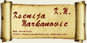 Ksenija Markanović vizit kartica